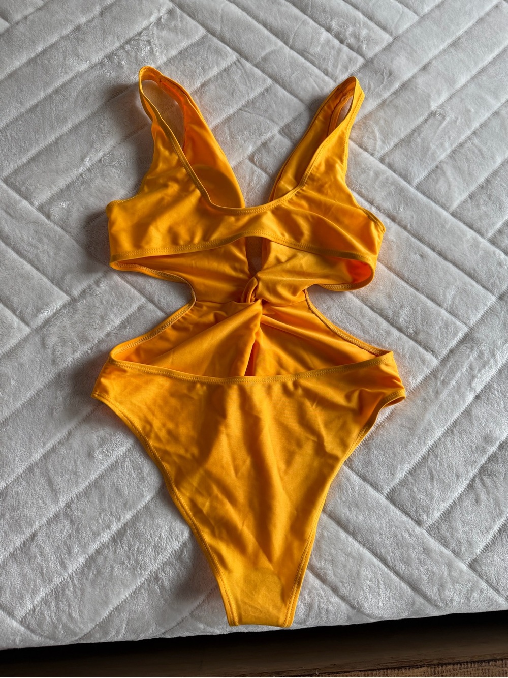 Cutout One-Piece Swimsuit in Golden Yellow-Sz Medium - Picture 3 of 3